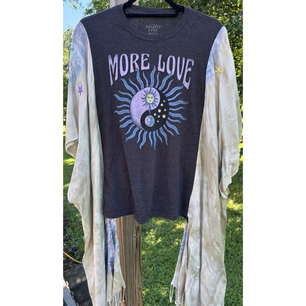 Upcycled More Love Boho Celestial Kimono Sleeve Top One Size Fits Most Retro